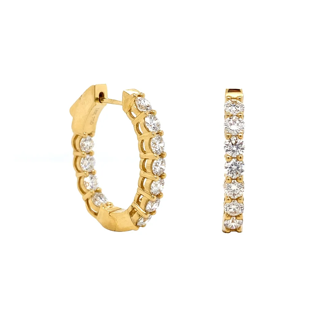 18K Yellow Gold Hoop Earrings