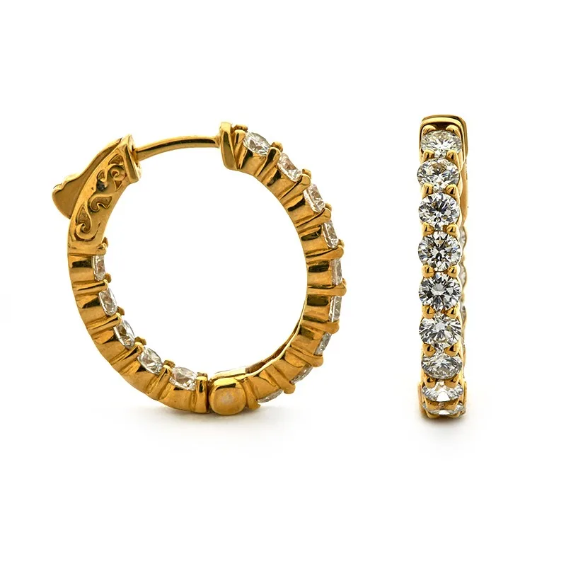18K Yellow Gold Hoop Earrings