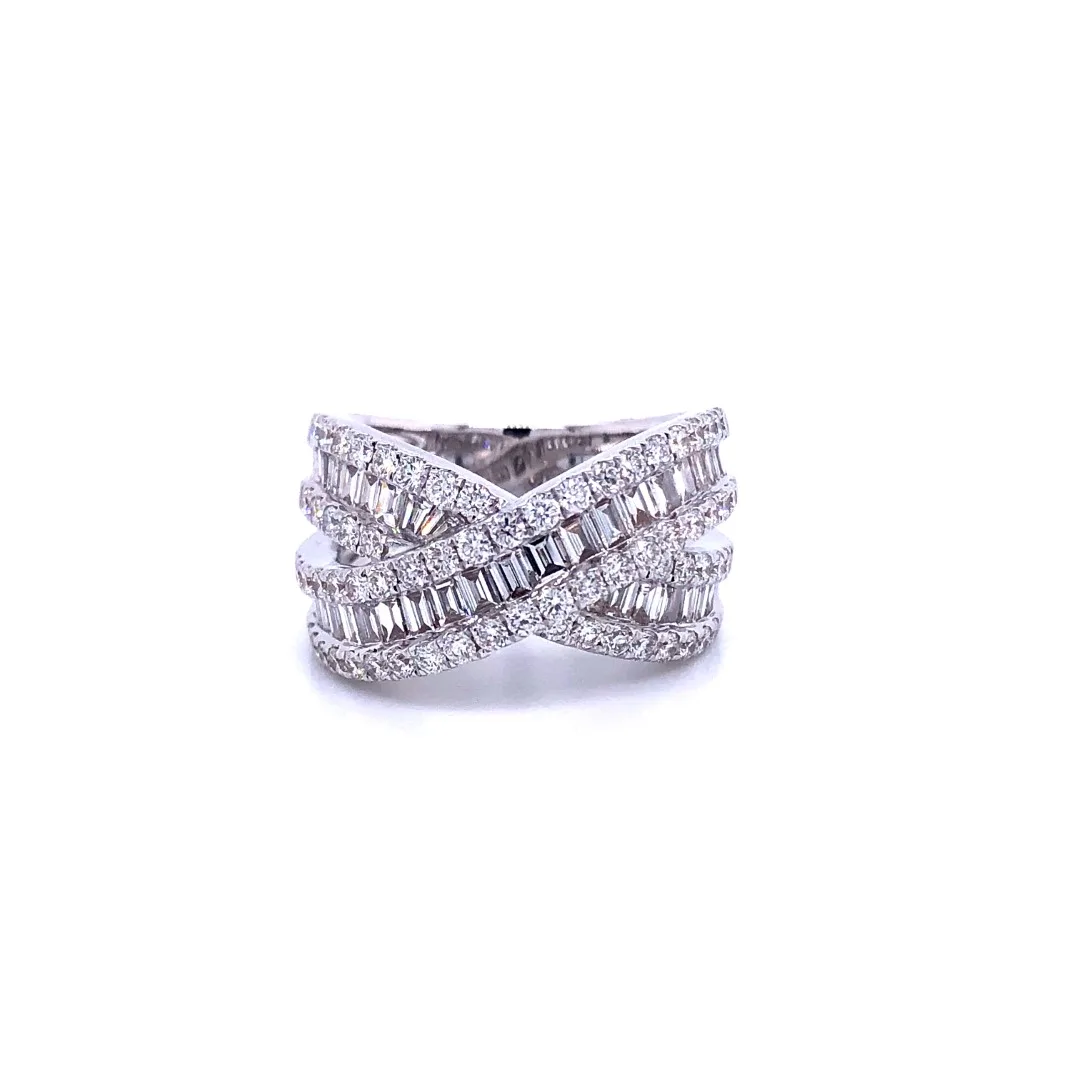 18K White Gold Diamond Band