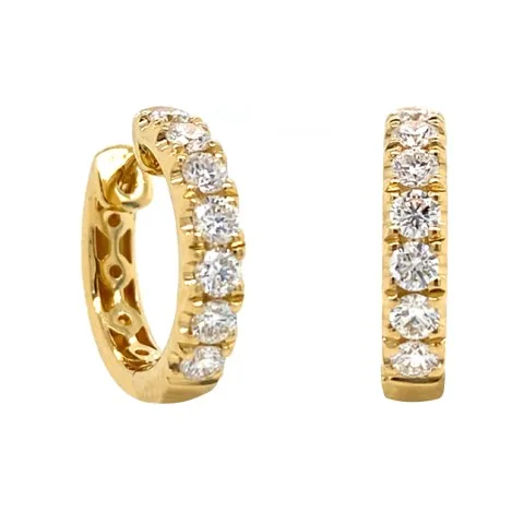 18K Yellow Gold Huggie Earrings