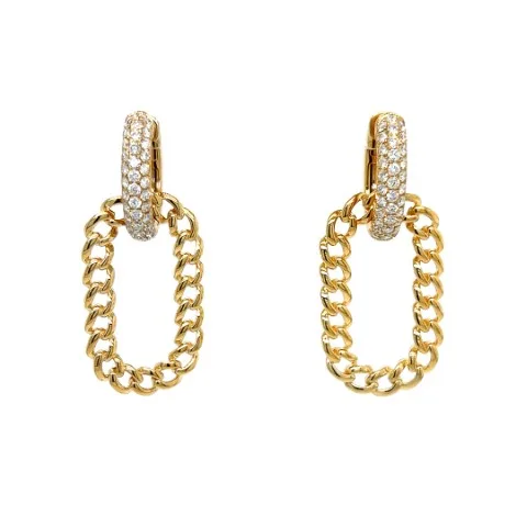 18K Yellow Gold Diamond Earrings