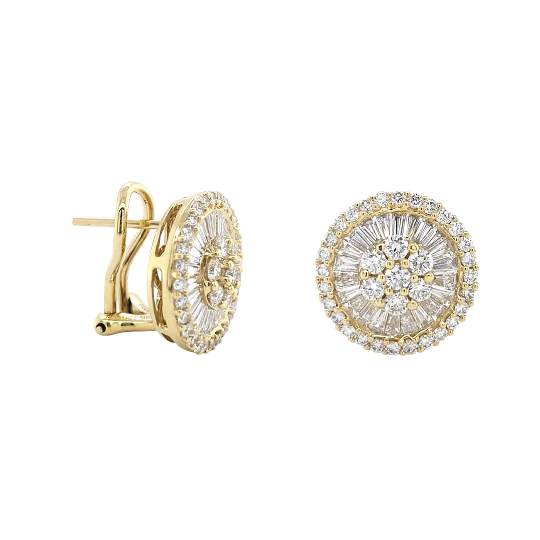 18K Yellow Gold Diamond Earrings
