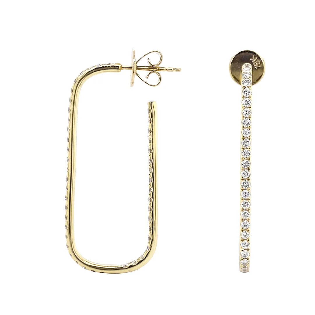 18K Yellow Gold Diamond Earrings