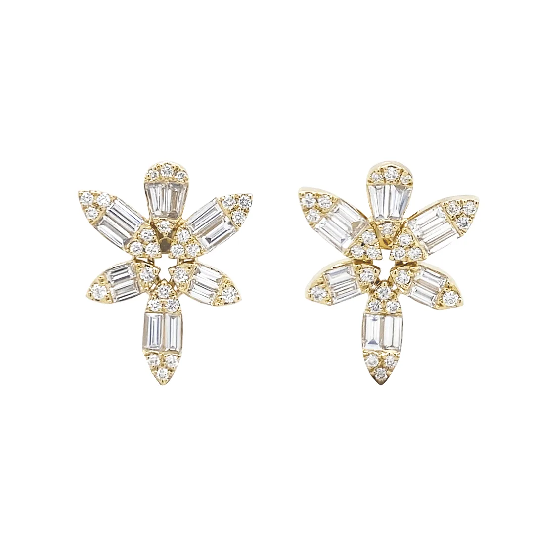 18K Yellow Gold Diamond Earrings