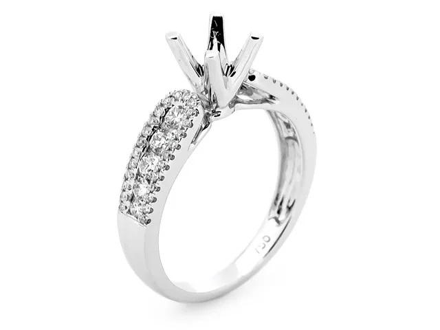 18K White Gold Semi Mount Ring