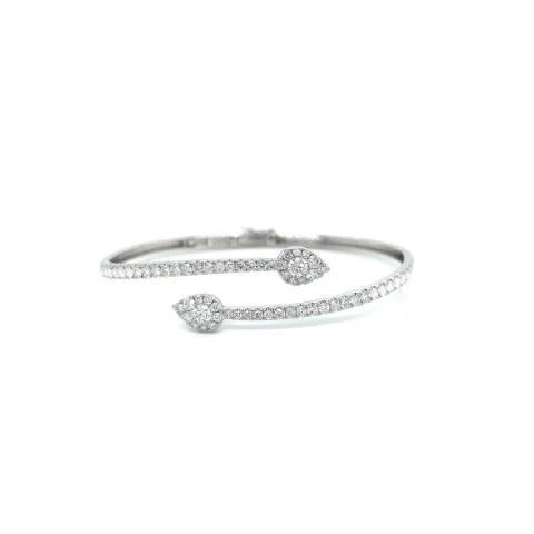 18K White Gold Diamond Bangle