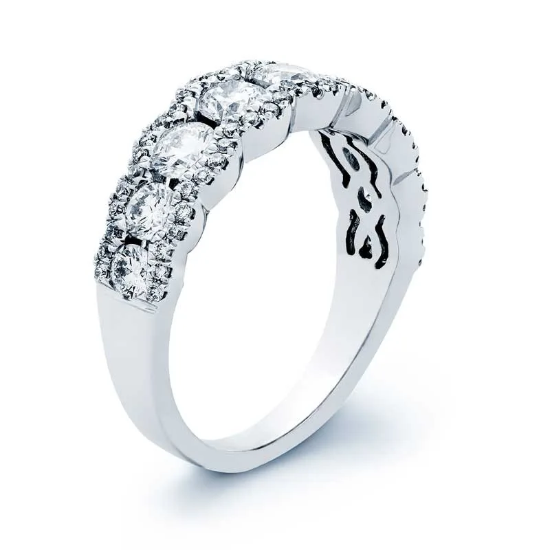 18K White Gold Diamond Band
