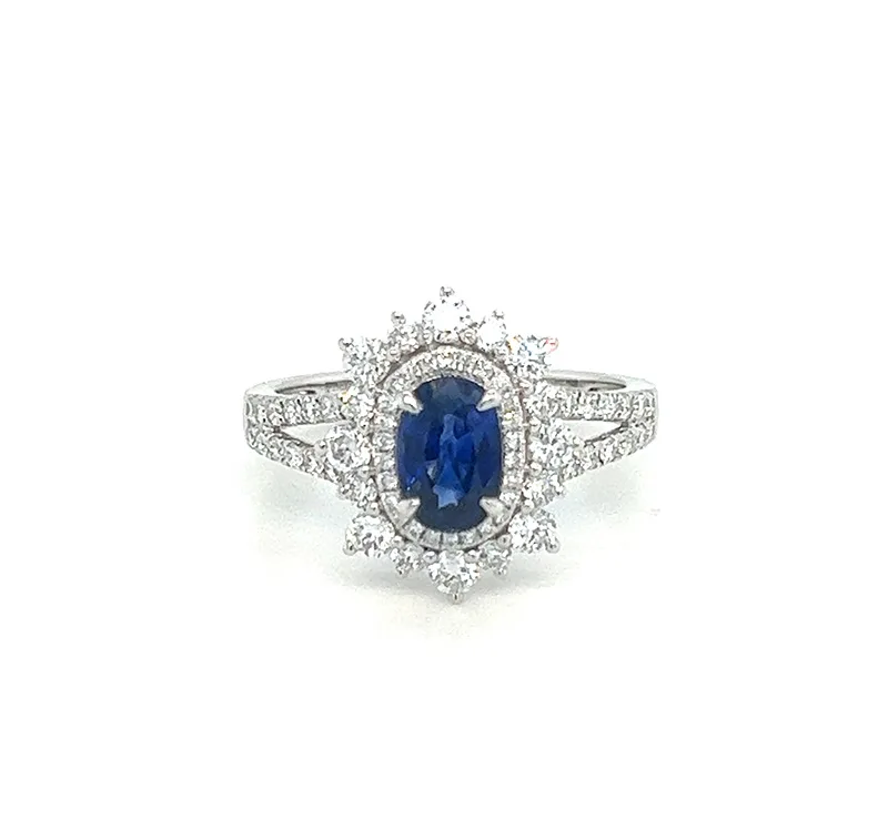 18K White Gold Sapphire Ring