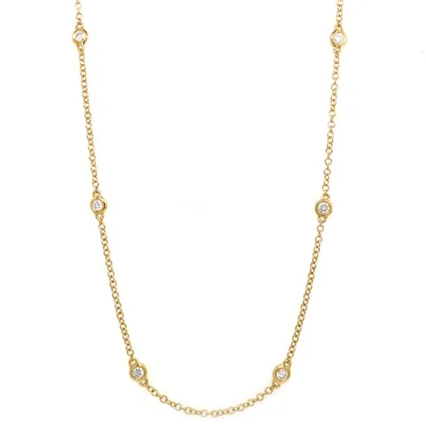 18K Yellow Gold Diamond Necklace