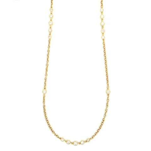 18K Yellow Gold Diamond Necklace