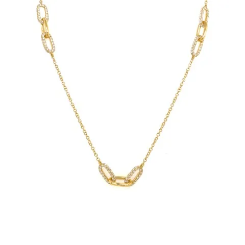 18K Yellow Gold Diamond Necklace