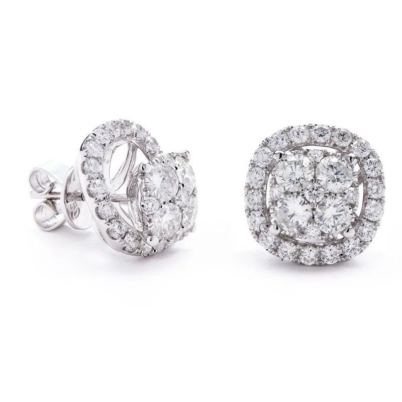 18K White Gold Diamond Earrings