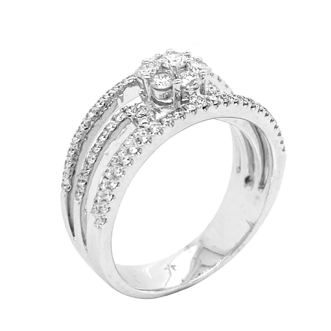 18K White Gold Diamond Band