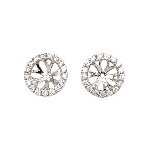 18K White Gold Diamond Jacket Earrings