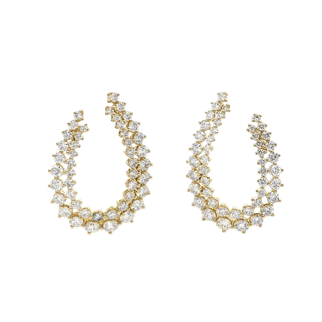 18K Yellow Gold Diamond Earrings