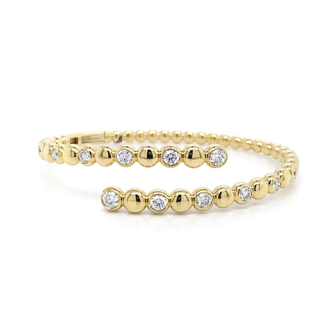 18K Yellow Gold Diamond Bangle