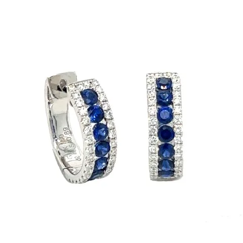 18K White Gold Sapphire Earrings