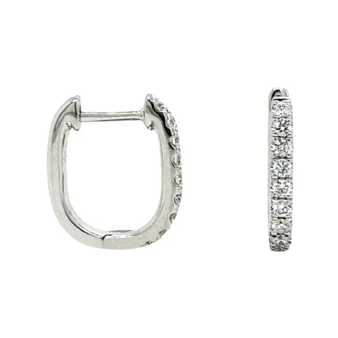 18K White Gold Huggie Earrings