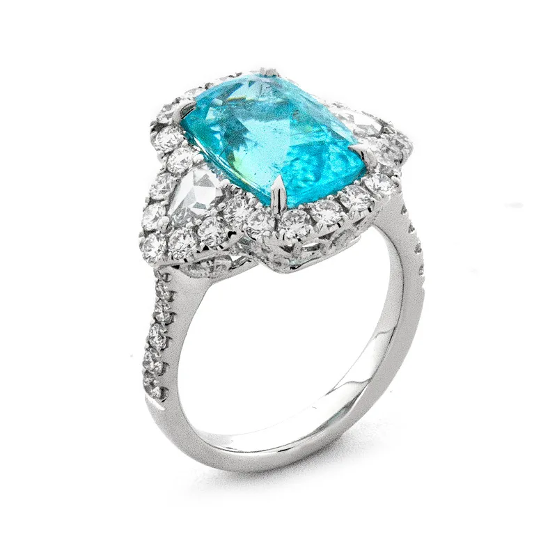 18K White Gold Paraiba Tourmaline Ring