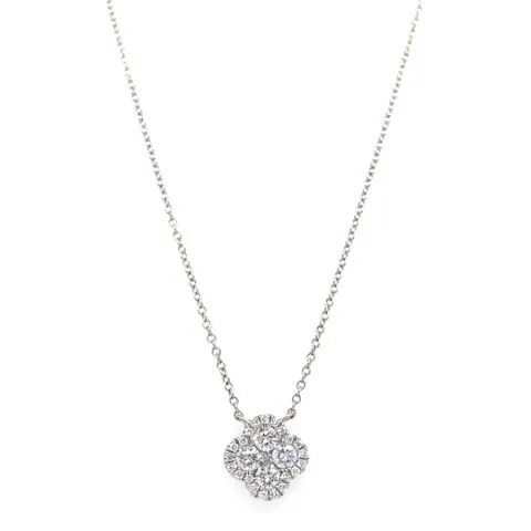18K White Gold Diamond Necklace