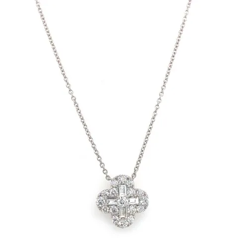 18K White Gold Diamond Necklace