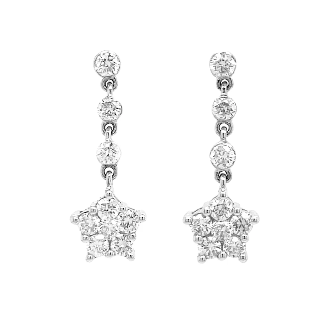 18K White Gold Diamond Earrings