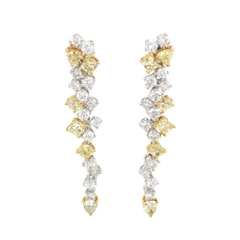 18K Two-Tone Diamond Earrings