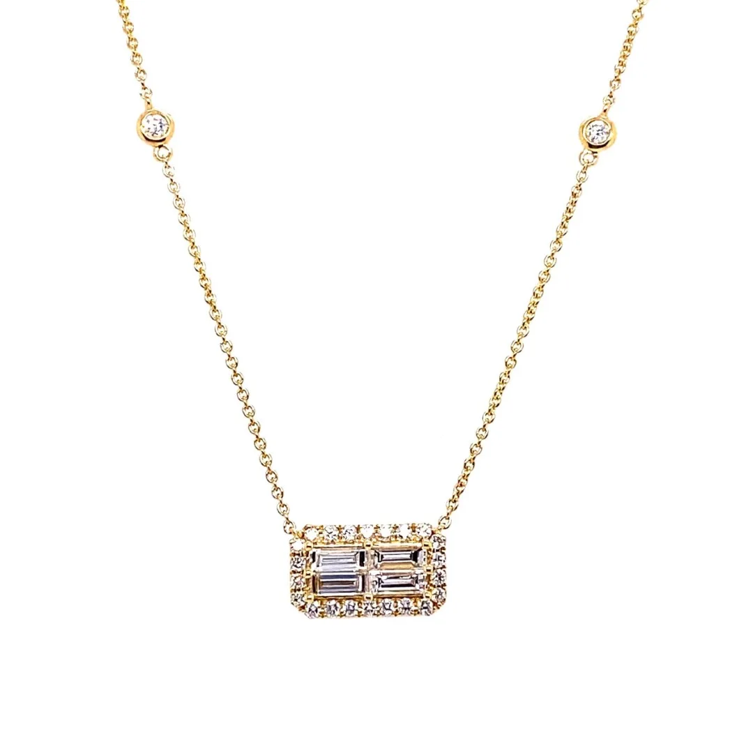18K Yellow Gold Diamond Necklace