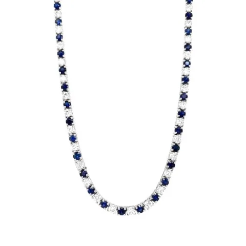 18K White Gold Sapphire Necklace