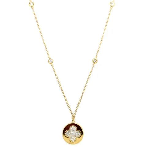 18K Yellow Gold Diamond Necklace