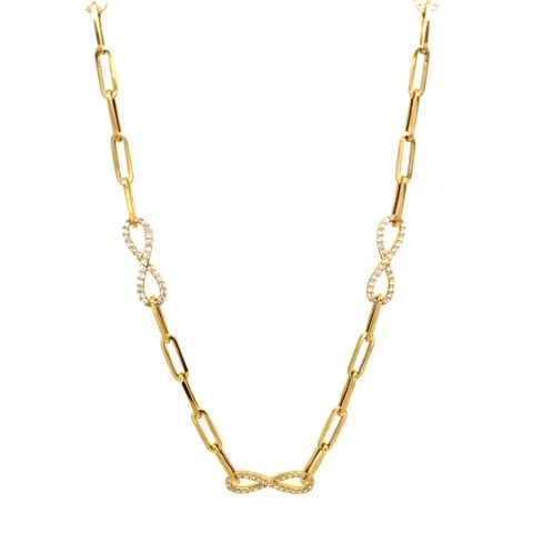 18K Yellow Gold Diamond Necklace