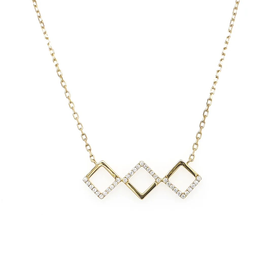 18K Yellow Gold Diamond Necklace