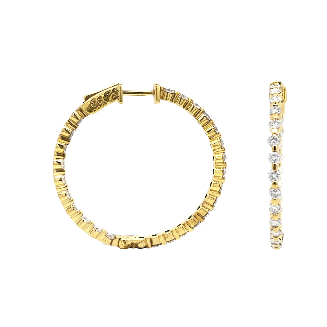 18K Yellow Gold Hoop Earrings