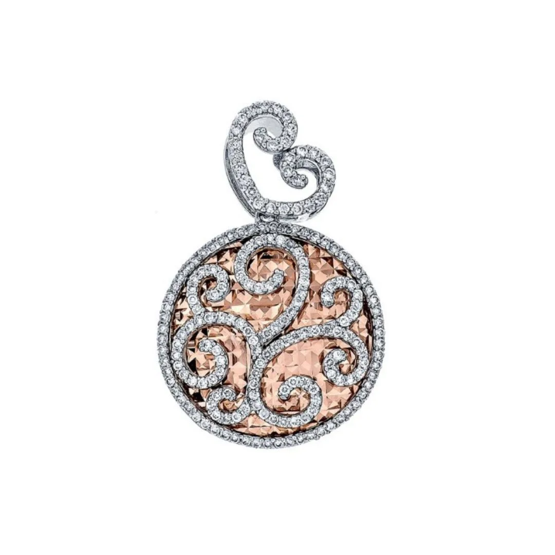 18K Two-Tone Gold Diamond Pendant