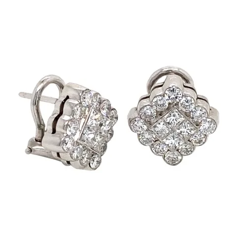 18K White Gold Diamond Earrings
