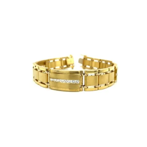 18K Yellow Gold Diamond Men’s Bracelet