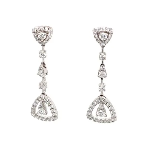 18K White Gold Diamond Earrings