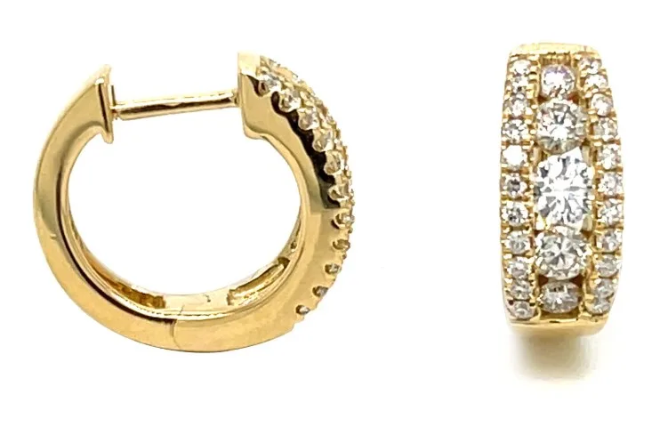 18K Yellow Gold Huggie Earrings