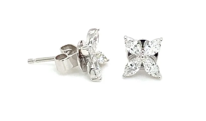 18K White Gold Diamond Earrings