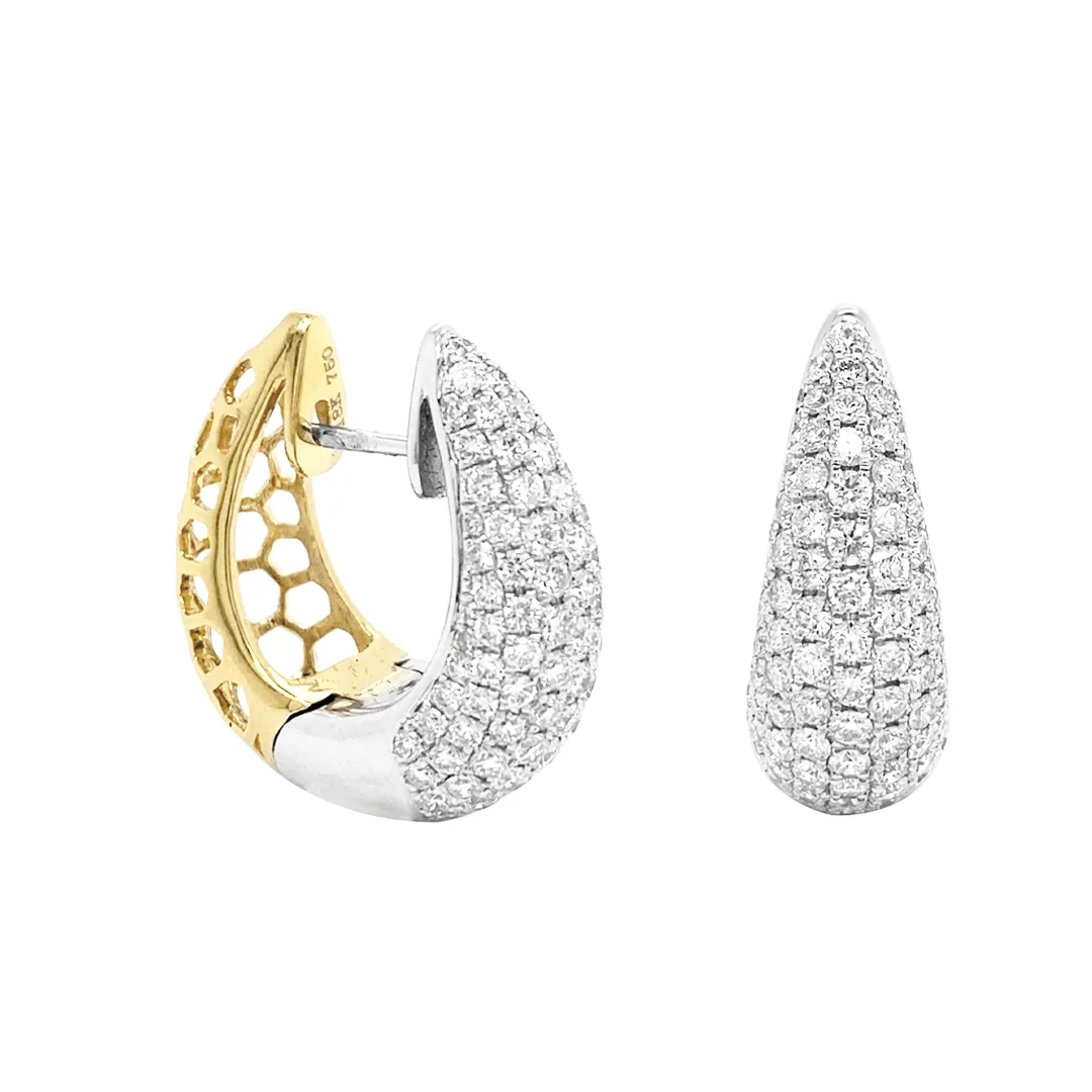 18K Two-Tone Diamond Earrings