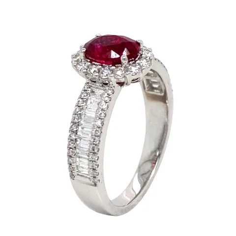 18K White Gold Ruby Ring