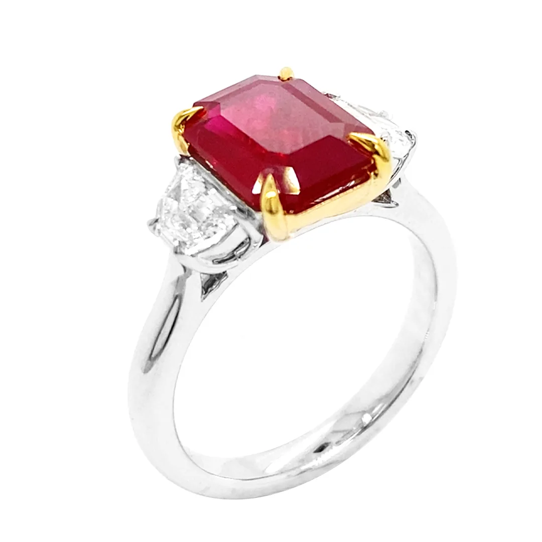 18K Two-Tone Gold Ruby Ring