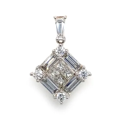 18K White Gold Diamond Pendant