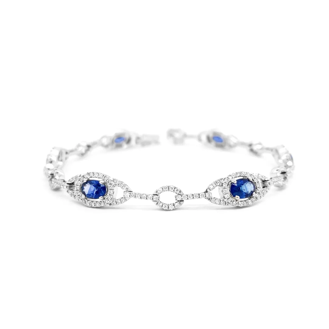 18K White Gold Sapphire Bracelet