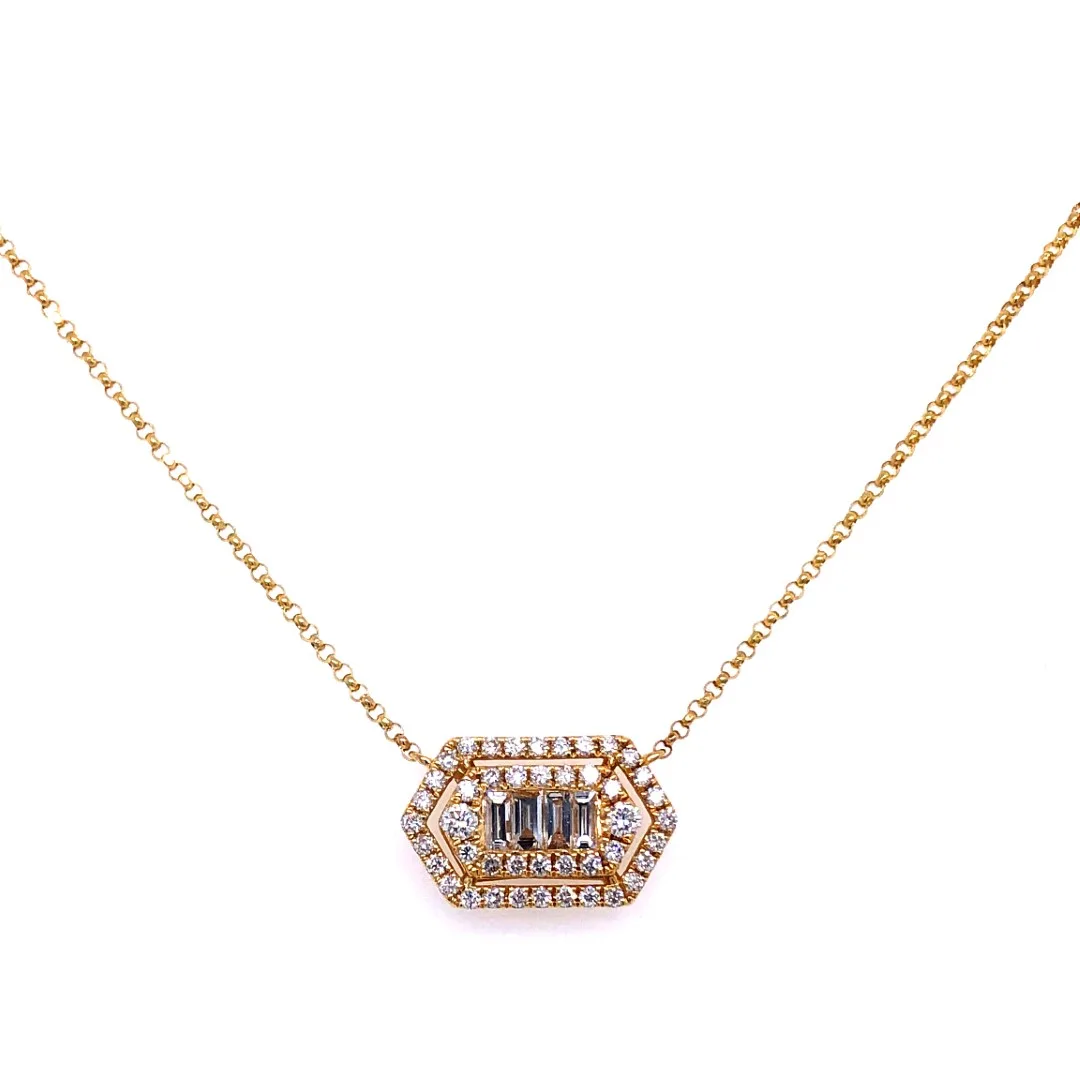 18K Yellow Gold Diamond Necklace