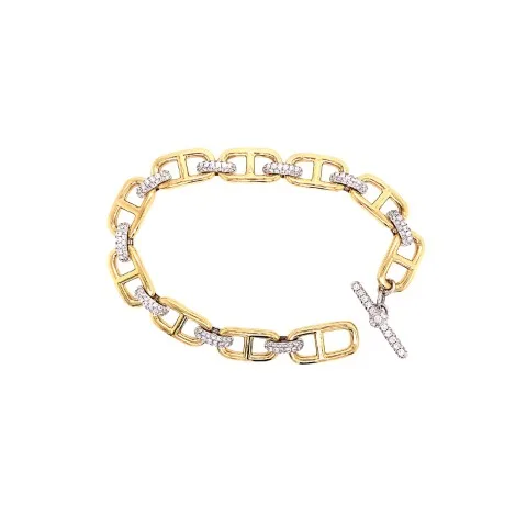 18K Two-Tone Gold Diamond Bracelet