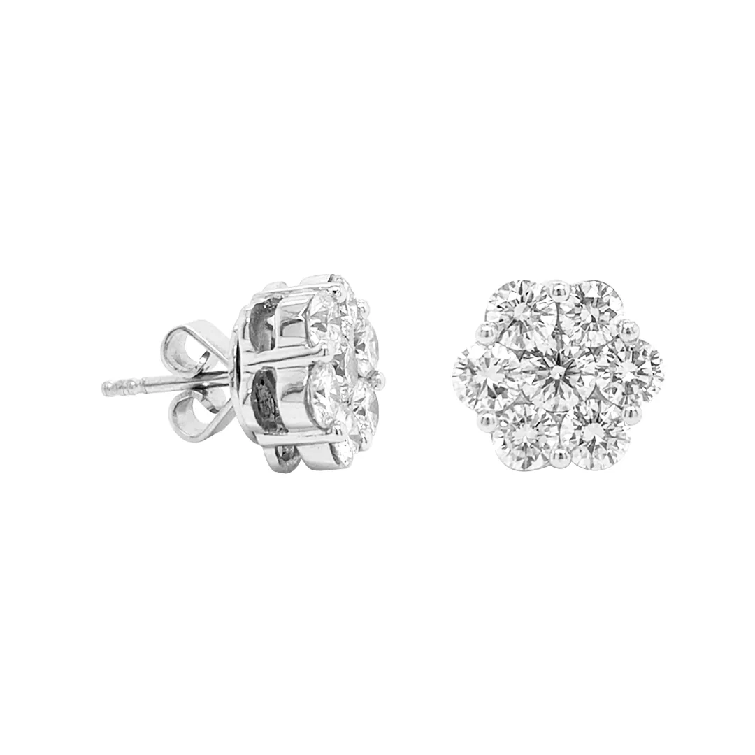 18K White Gold Diamond Earrings