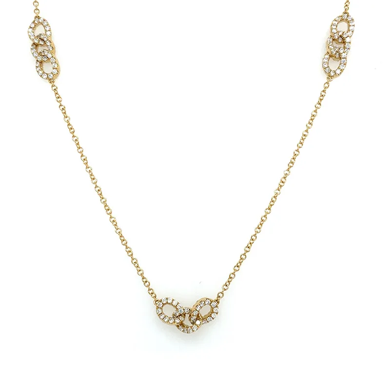 18K Yellow Gold Diamond Necklace