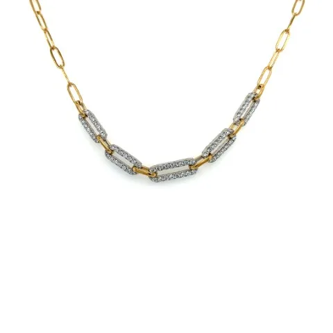 18K Two-Tone Diamond Necklace