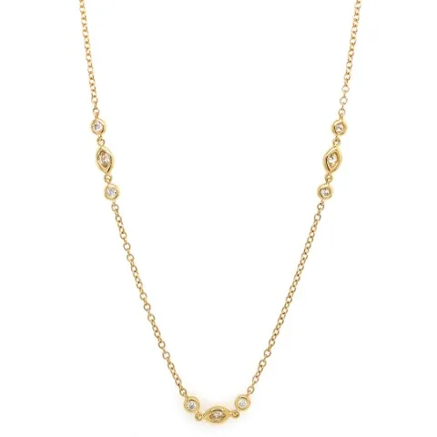 18K Yellow Gold Diamond Necklace